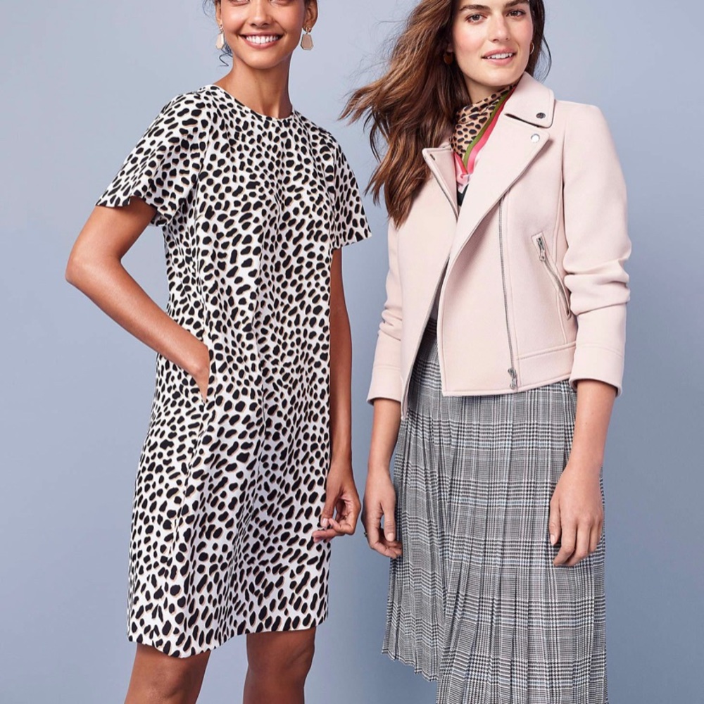 Ann Taylor Cheetah Dot Pocket T-Shirt Dress